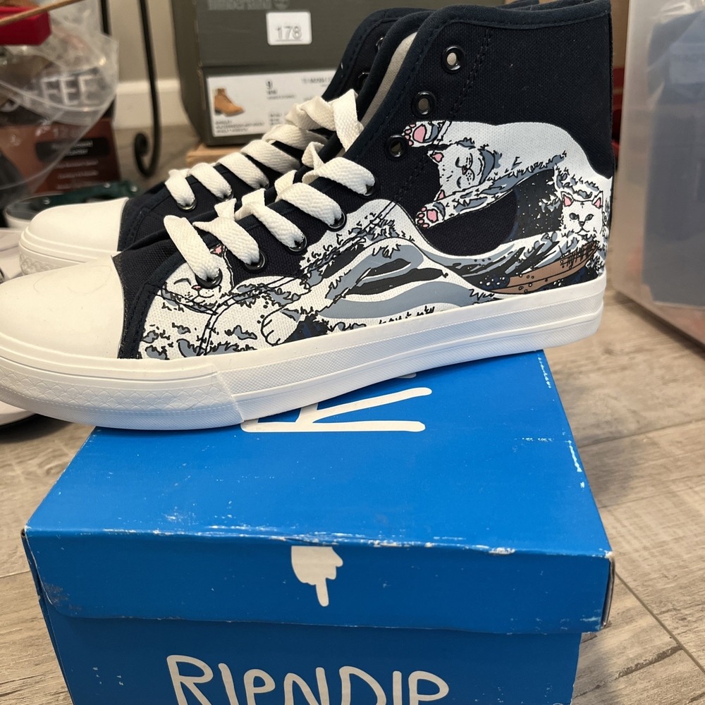 Rip N Dip Lord Nermal UV Hi-Top Skate Shoes - Blue Size 9